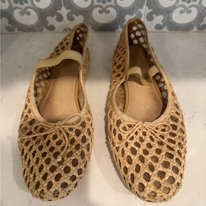 Loeffler Randall Beige Woven Flats